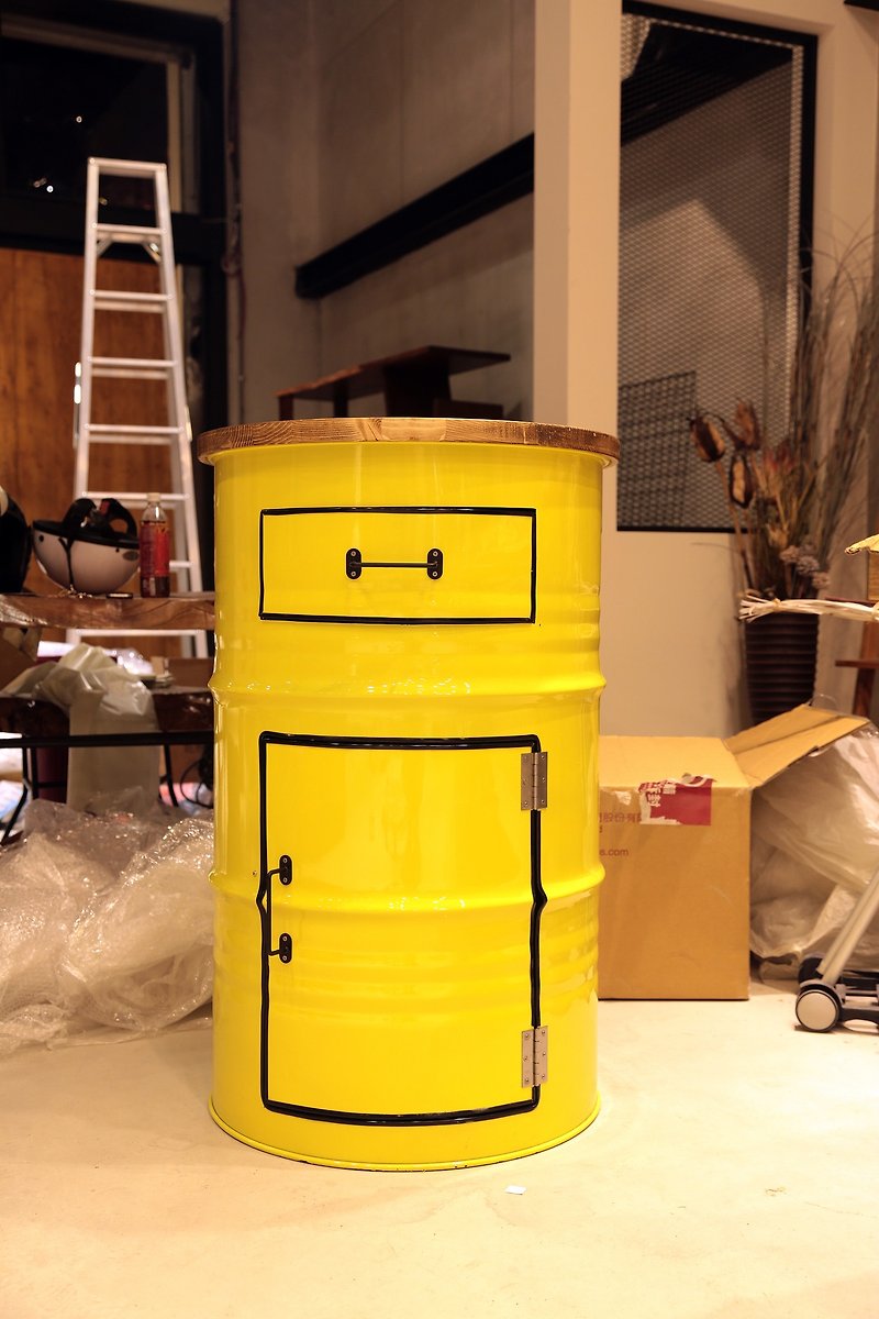 工業風_實木桌面油桶抽屜接待台**客製化顏色烤漆** - 其他 - 其他金屬 黃色