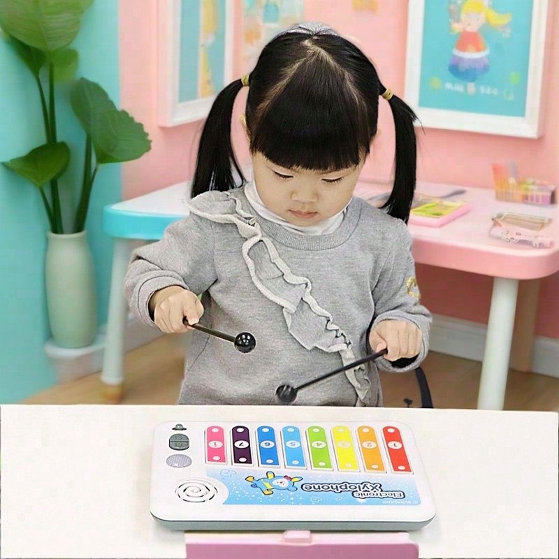 聲光學習手敲琴 (附遊戲書) 兒童節禮物推薦聖誕禮盒畢業禮物 - 嬰幼兒玩具/毛公仔 - 塑膠 紅色