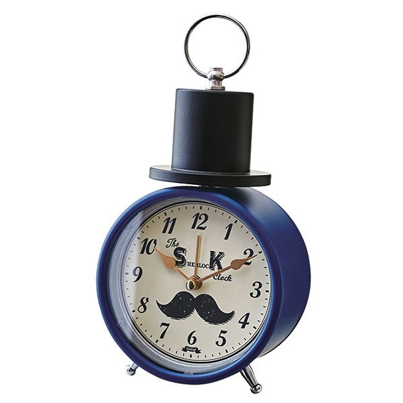 Mustache- Mr. Hu Zi modeling alarm clock (blue) - นาฬิกา - โลหะ สีน้ำเงิน