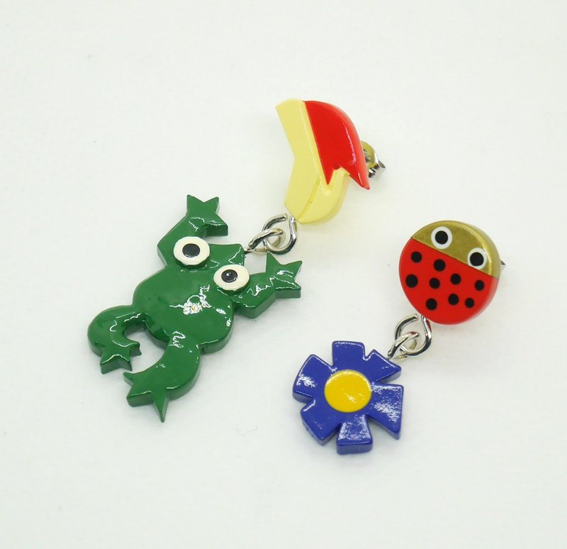 穿孔耳針/耳夾 - 耳環/耳夾/耳骨夾 - 樹脂 多色