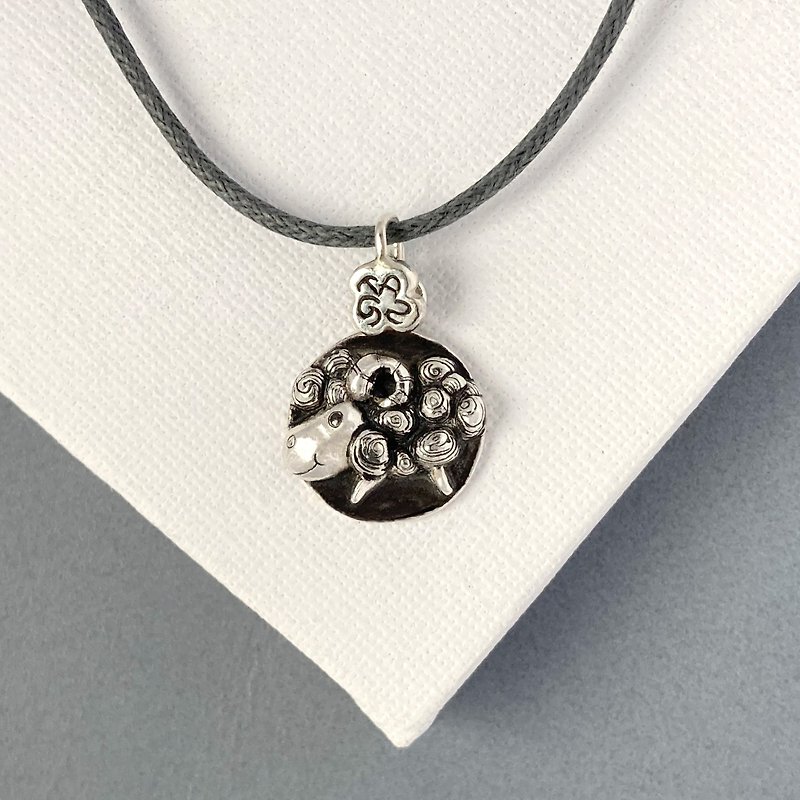 Little black sheep bleat 925 Silver necklace silver925 - Necklaces - Sterling Silver Silver