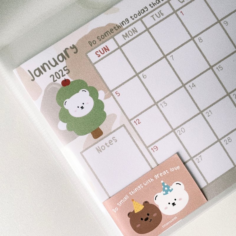 _smallthings 2025 Monthly Calendar monthly calendar - ปฏิทิน - กระดาษ สีกากี