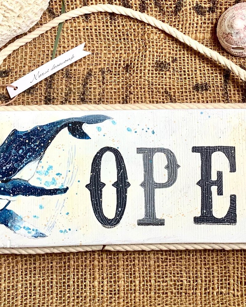 Open 、 Closed鯨魚海鷗系列 / 松木彩繪掛飾 - 擺飾/家飾品 - 木頭 橘色