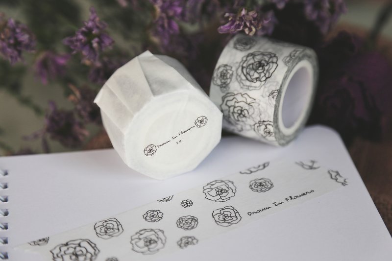 Drown In Flowers Washi Tape (30mm) - Washi Tape - Paper White