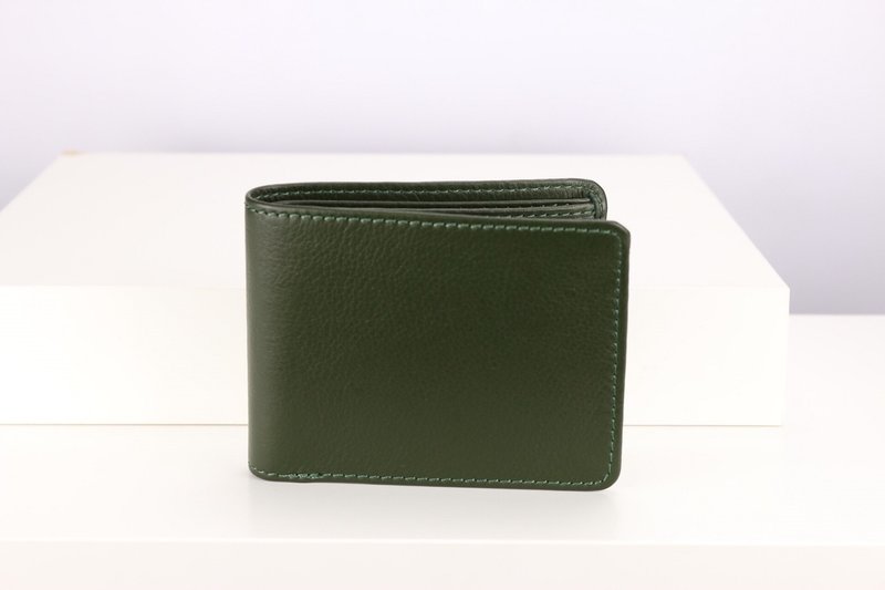 W008 Wallet + Credit card slot - Forest Green - Genuine leather - Wallets - Genuine Leather Green