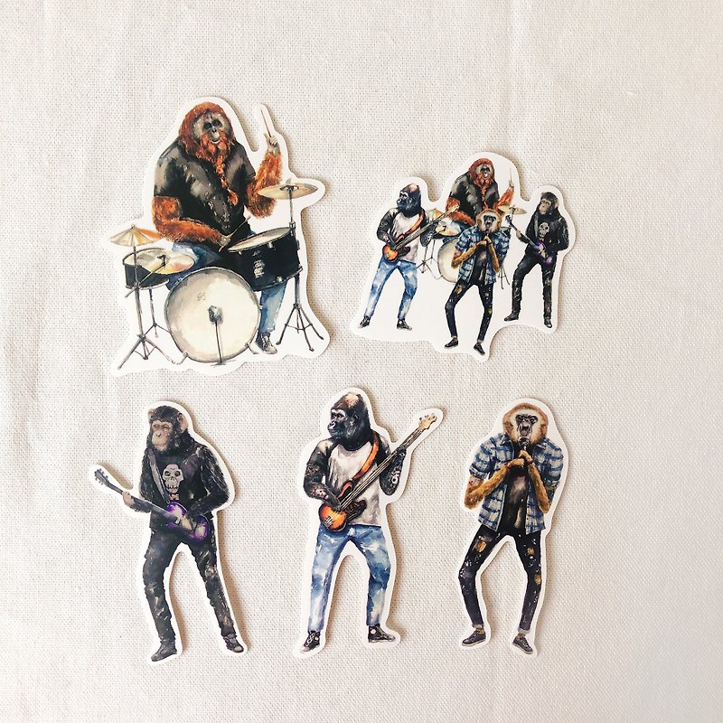 Ape Band Stickers (5 stickers) - สติกเกอร์ - กระดาษ หลากหลายสี