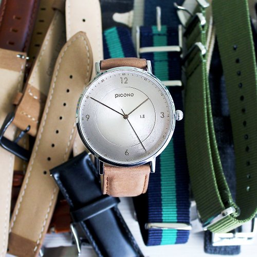 PICONO Watches 【PICONO】VINYL系列 輕薄真皮錶帶手錶 / VL-6602