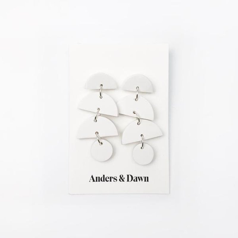 Other Materials Earrings & Clip-ons White - HALF MOON DANGLE EARRINGS - WHITE