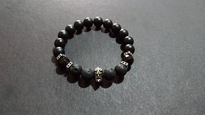 (Customized gift) Alcatraz - Matte Matte Black Onyx X Black - Bracelets - Crystal Black