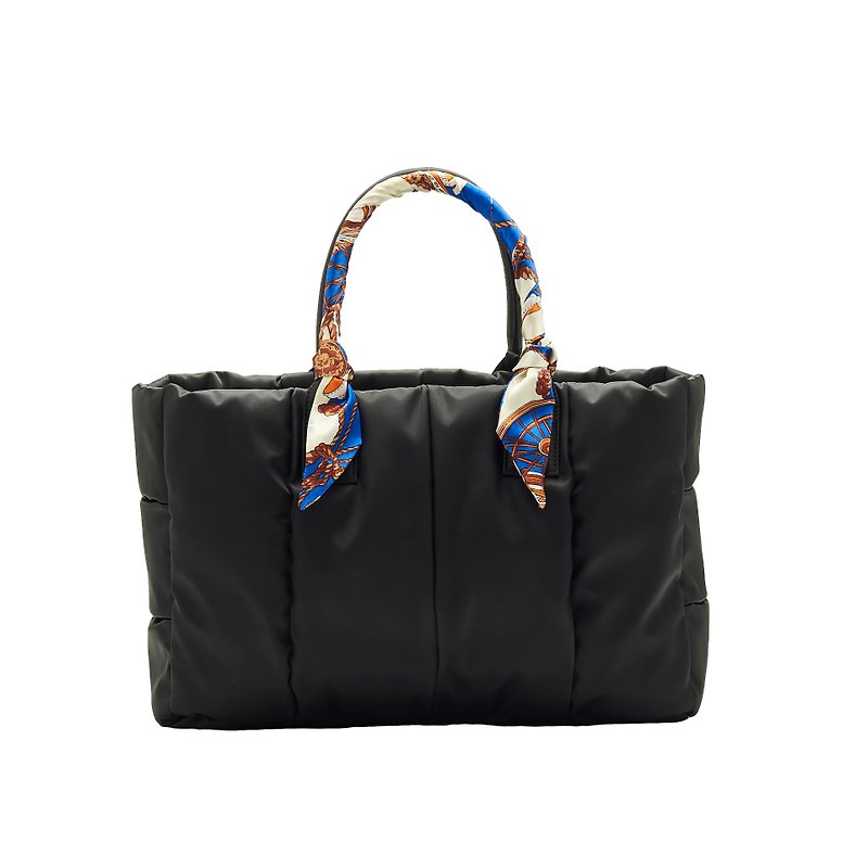 VOUS mother bag classic series misty black medium + chain city silk scarf - Diaper Bags - Polyester Black