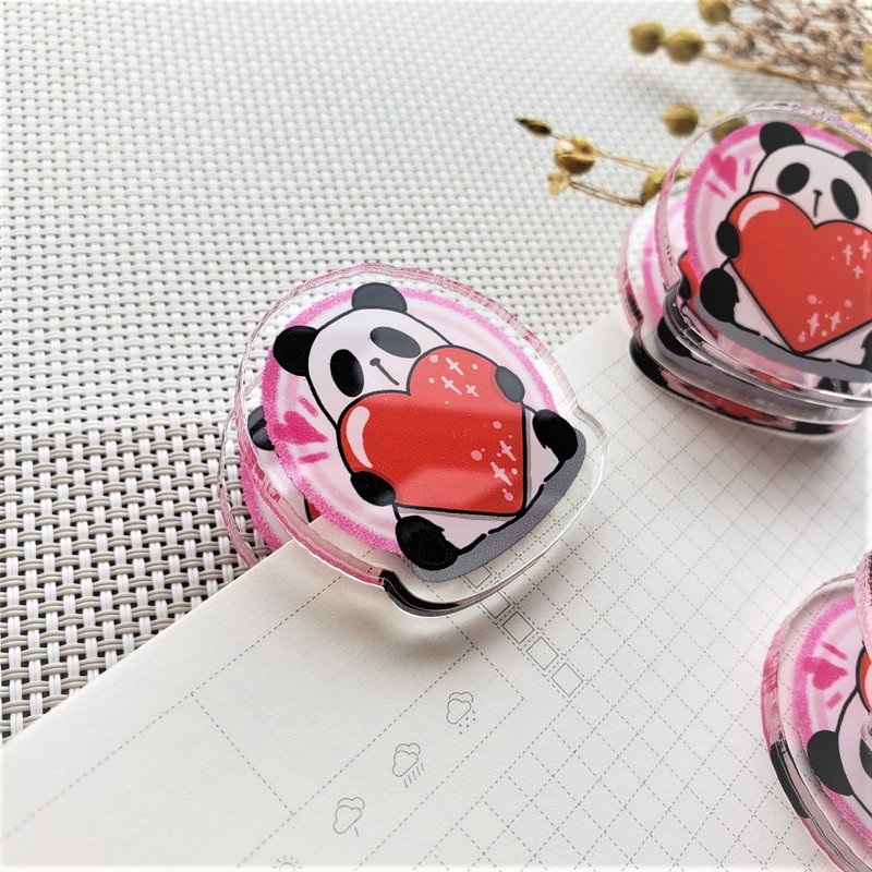 Hong Kong Original Design - Cute Panda Folder | Small Clip | Handbook Folder | Note Folder - Love - แฟ้ม - พลาสติก หลากหลายสี