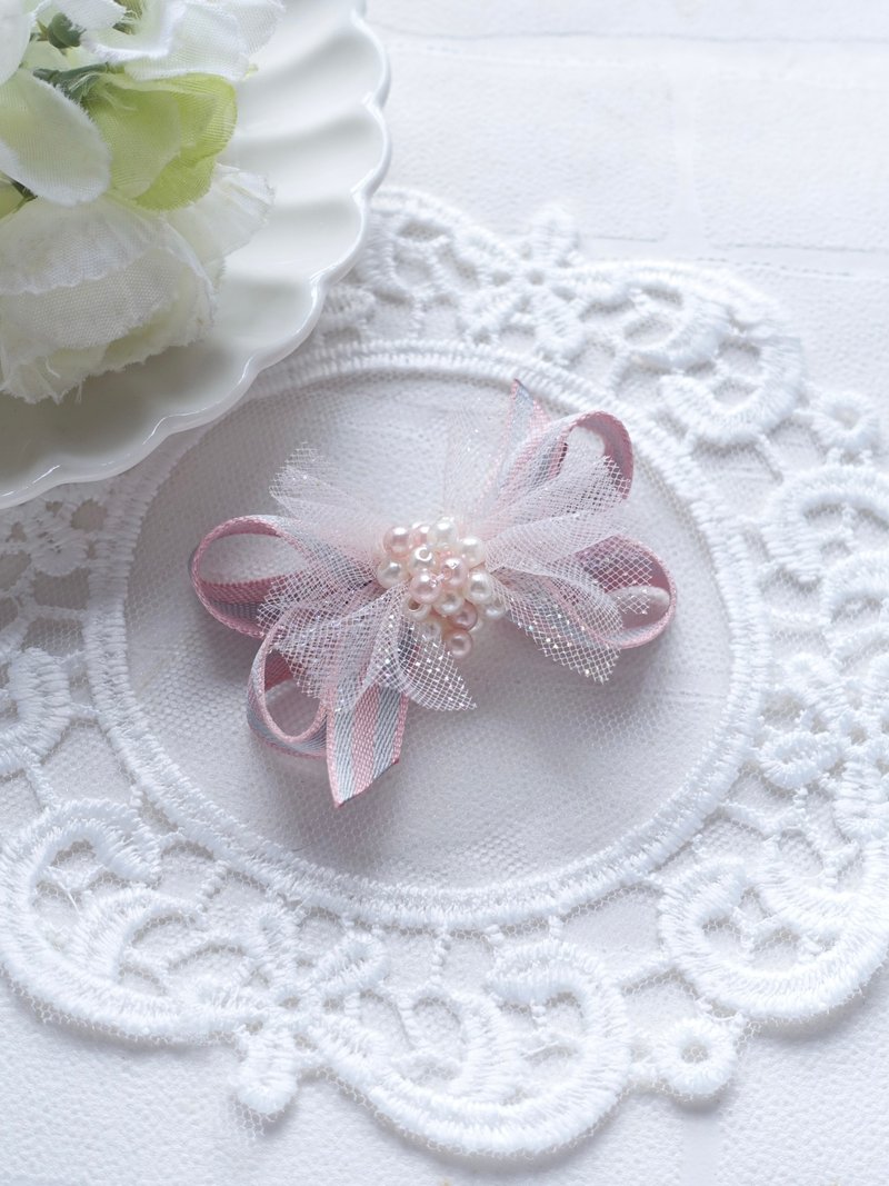 拼色絲帶製作 蝴蝶結頭飾 髮夾  髮圈  。 送禮自用  A款 - 髮夾/髮圈 - 其他材質 