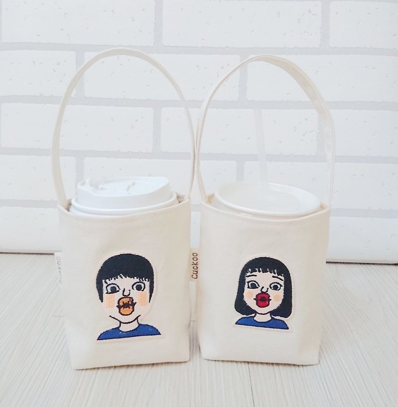 Environmentally-friendly storage bag beverage coffee bag embroidery 啾Mi male/female 2
