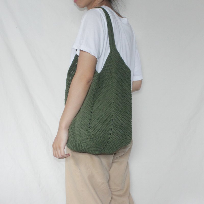 Green Tote bag ,Market bag ,Crochet bag ,Shopping bag