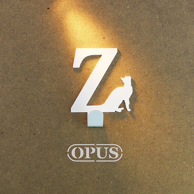 [OPUS Dongqi Metalworking] When the cat meets the letter Z-hook (elegant white)/wall decoration hook/furniture hanger/life storage/hanger/shape hook/no trace/wedding small things HO-ca10-Z(W ) - กล่องเก็บของ - โลหะ ขาว