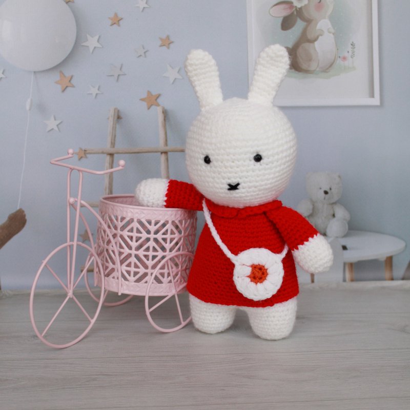 Miffy soft toy, red miffy, miffy doll, Miffy stuffed animal - 寶寶/兒童玩具/玩偶 - 其他材質 