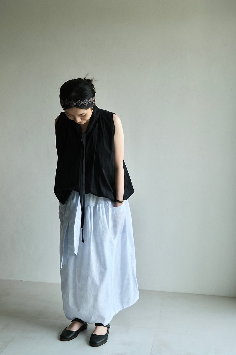 Long skirt with straps and pockets (lined) - Skirts - Cotton & Hemp 