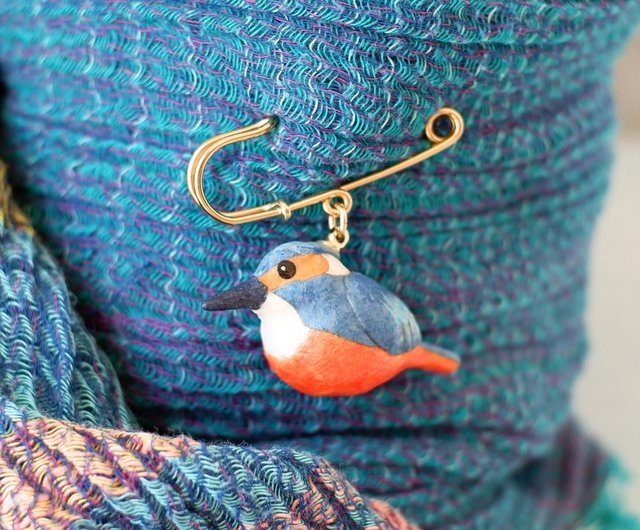 和紙アクセサリー ブローチ カワセミ 野鳥 鳥 - ショップ 和紙 和紙アクセサリー ブローチ カワセミ 野鳥 鳥 - ショップ 和紙