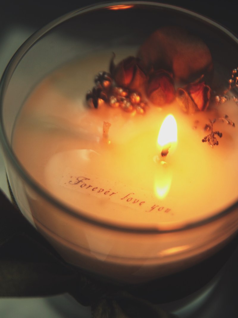 我想對你說 告白蠟燭 情人節禮 乾燥花 精油大豆蠟燭  150g - 香氛蠟燭/燭台 - 蠟 多色