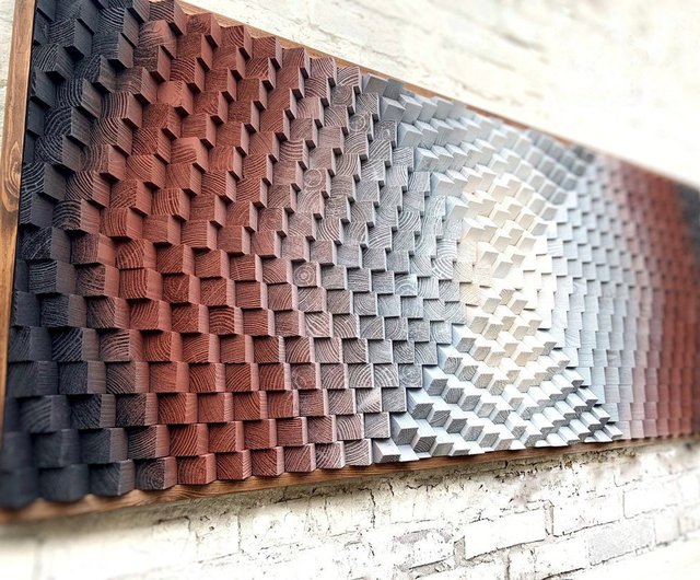 wooden mosaic wall decor, Texture wood wall art, 3D Wall hanging, sound  diffuser - Shop LiviaWoodArt Wall Décor - Pinkoi