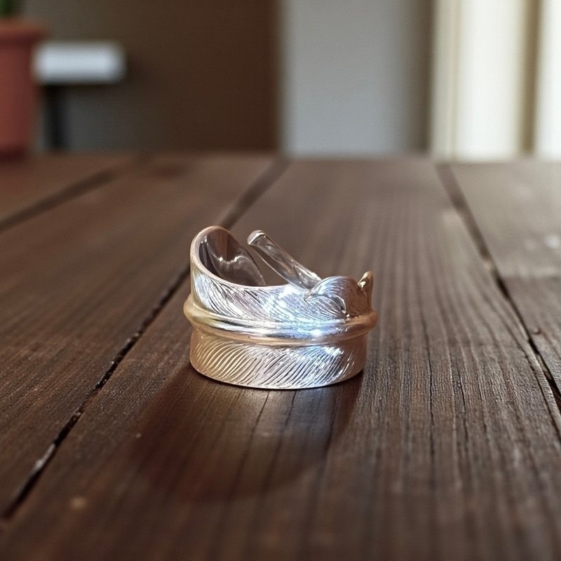 羽毛戒指 - 戒指 - 銀 