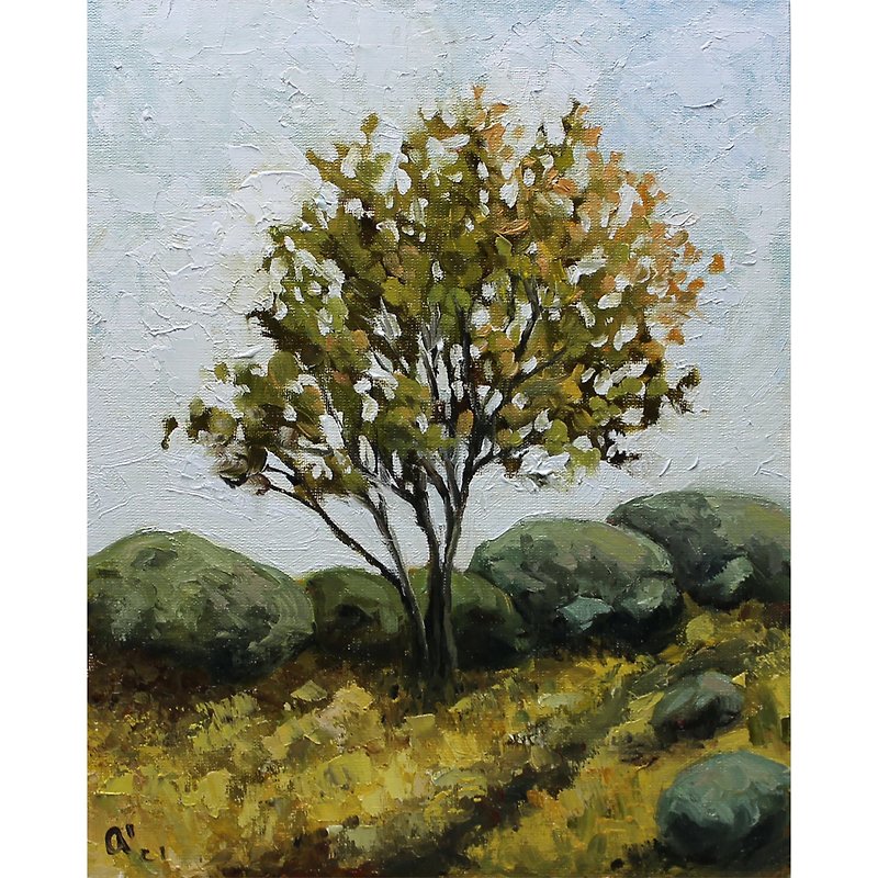 Original Painting Landscape Tree Painting - โปสเตอร์ - วัสดุอื่นๆ 