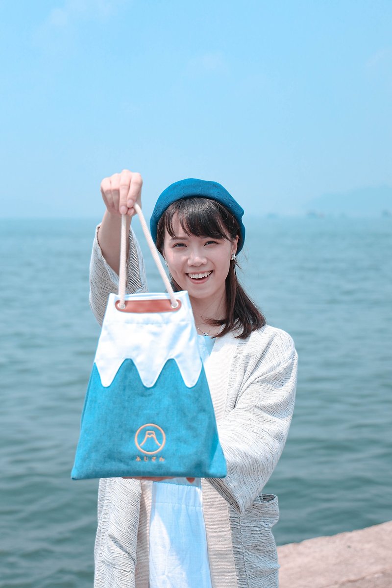 Homemade Mt. Fuji Jiji Bag - Light Blue M Size 【Valentine's Day Birthday】 - Messenger Bags & Sling Bags - Other Man-Made Fibers Blue