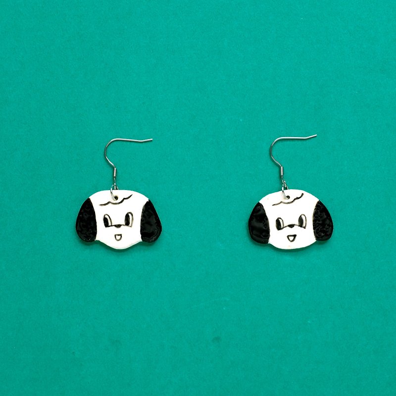 Mini dog earrings - ต่างหู - ดินเผา สีน้ำเงิน