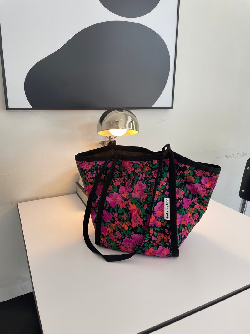 flower pattern bag - 手提包/手提袋 - 棉．麻 