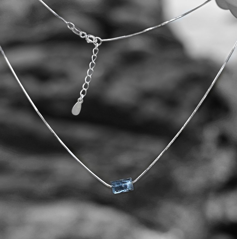 Brilliant Trei Limited Edition Natural Special Grade Stone 925 Sterling Silver Clavicle Chain Enhances Intuition and Thinking - Necklaces - Gemstone Blue