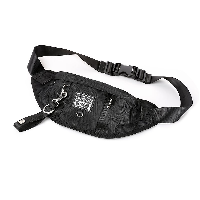 2016RITE 軍袋包系列║隨身腰包-尼龍黑║ - 側背包/斜背包 - 防水材質 黑色