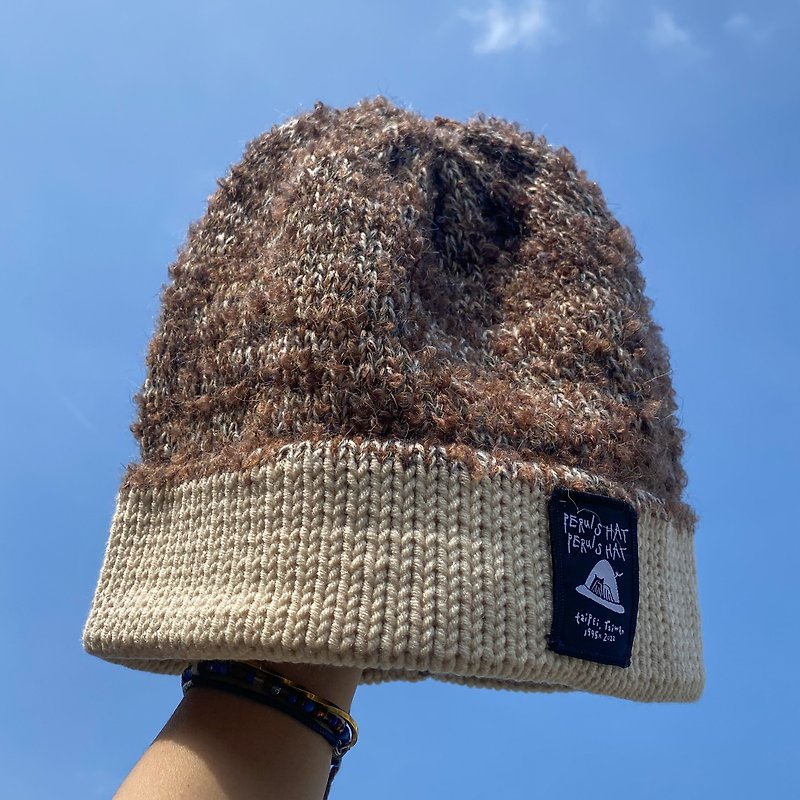 Knitted Hat - Hats & Caps - Cotton & Hemp Brown
