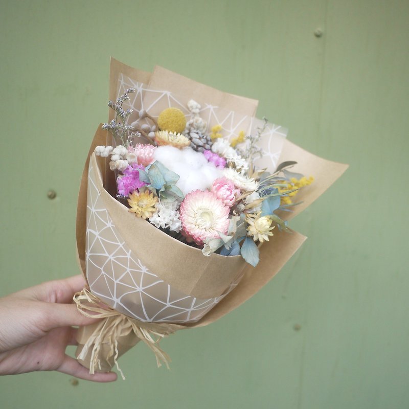 To be continued | dried flower bouquet of acacia hydrangea wedding gifts were small gifts bridesmaid wedding ceremony arranged small office home layout decorations were healing Valentine's Day Mother's Day graduation season spot - ตกแต่งต้นไม้ - พืช/ดอกไม้ 