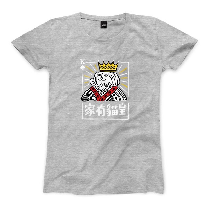 ハウス猫ウォン - ディープヘザーグレー - レディースTシャツ - Tシャツ - コットン・麻 