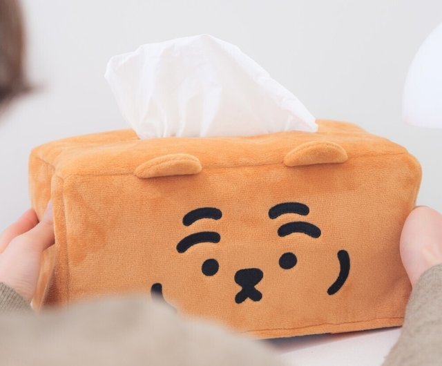 寝そべるファットタイガー スクエアティッシュカバー/トイレット