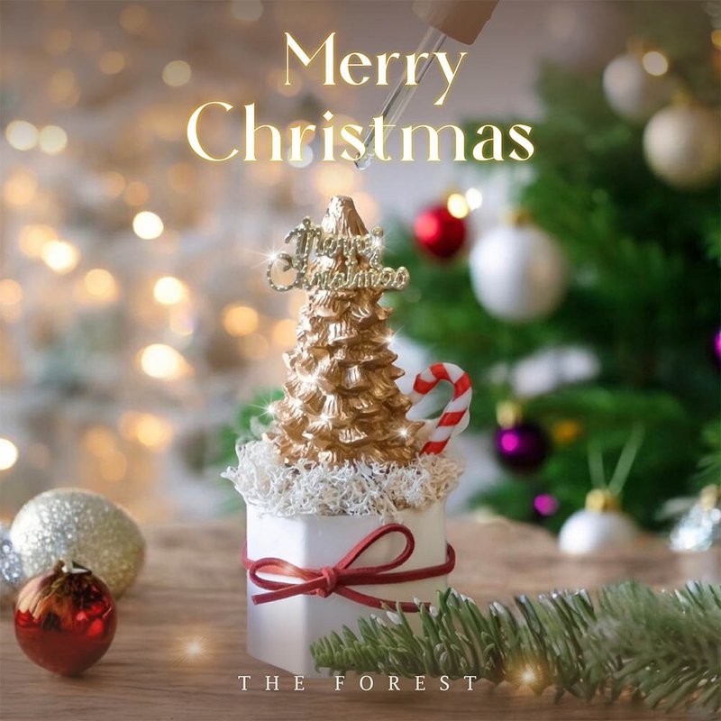 Make wishes 香檳閃金迷你聖誕樹擴香(贈送5ml香氛油) - 香氛/精油/擴香 - 植物．花 卡其色