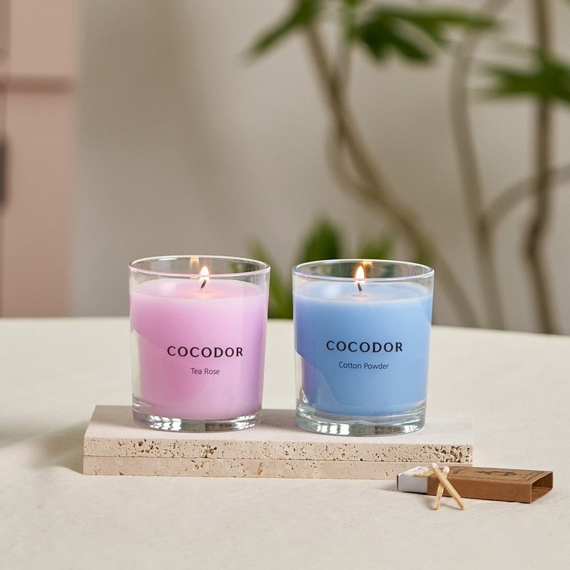 cocodor-香氛蠟燭170g-純棉花絮Cotton Powder - 香氛蠟燭/燭台 - 玻璃 藍色
