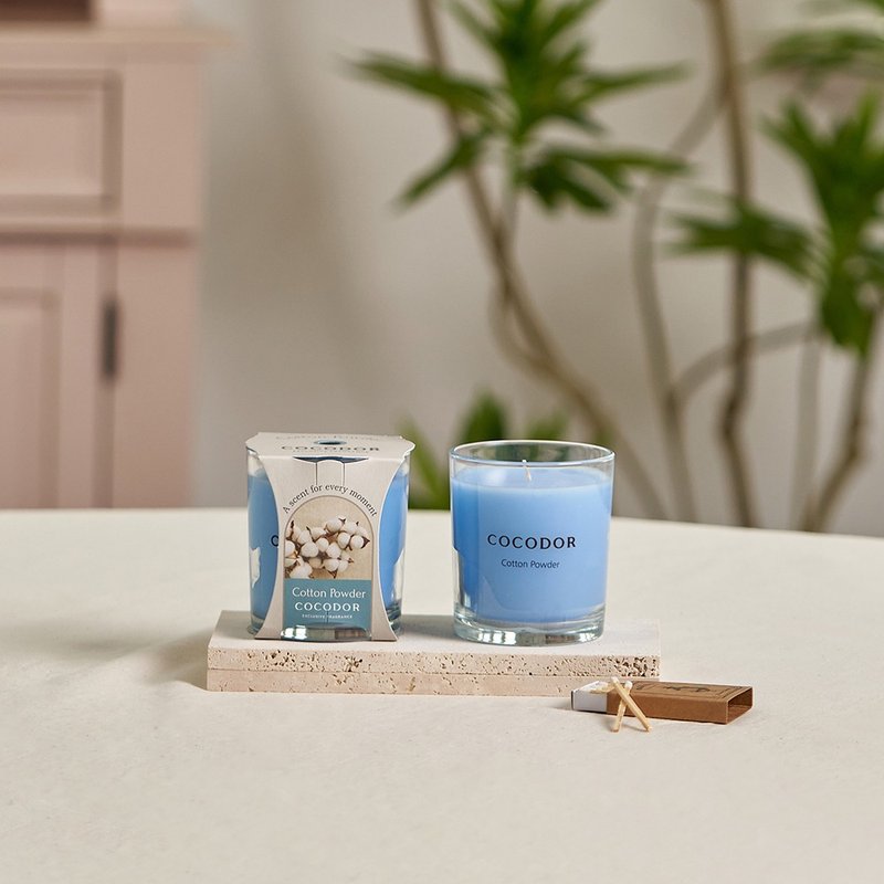 COCODOR-香氛蠟燭170g-純棉花絮Cotton Powder - 香氛蠟燭/燭台 - 玻璃 藍色