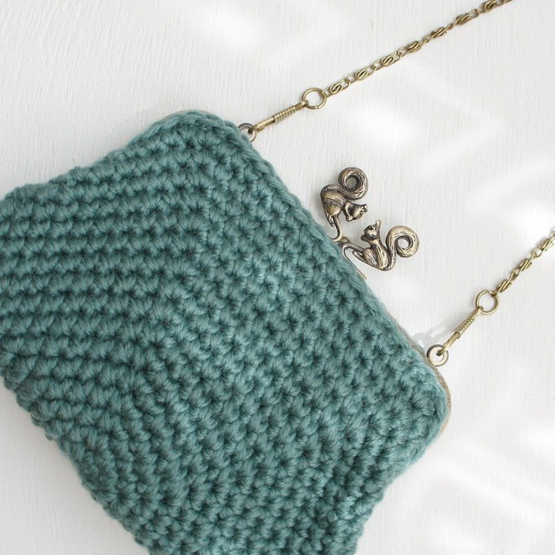Ba-ba handmade☆ crochet petit-bag (No.C812) - 其他 - 其他材質 綠色