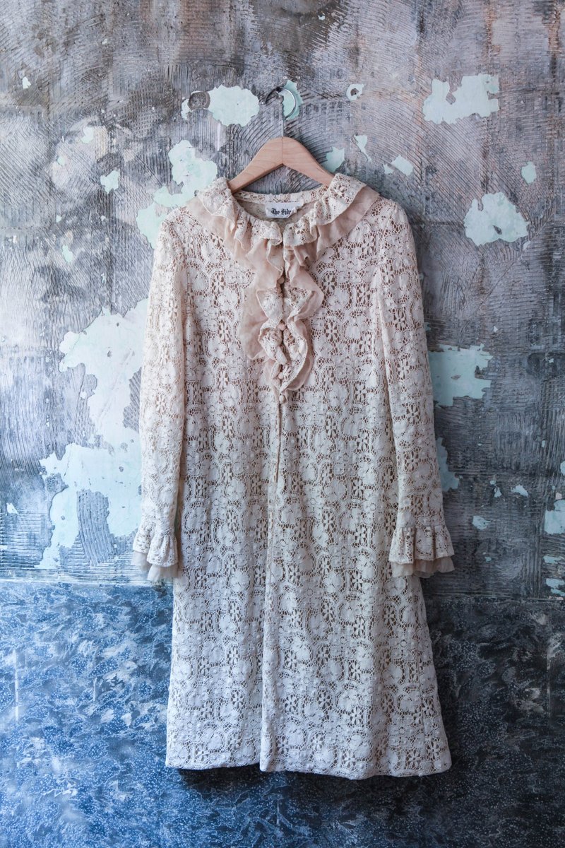 Niao Niao Department Store-Vintage USA antique handmade lace dress - ชุดเดรส - ผ้าฝ้าย/ผ้าลินิน 