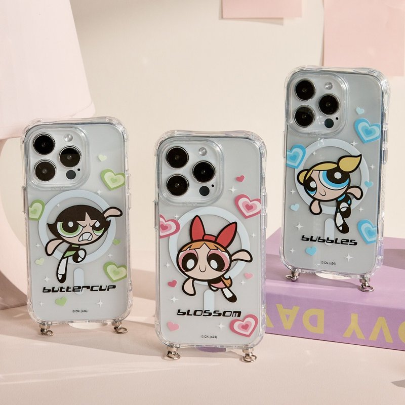 飛天小女警愛心光彩冰川抗黃防摔MagSafe iPhone繩掛手機殼 - 手機殼/手機套 - 塑膠 透明