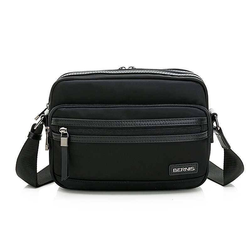 Side-back nylon series star black functional multi-functional zipper bag-starry sky black | BERNIS - Messenger Bags & Sling Bags - Nylon Black