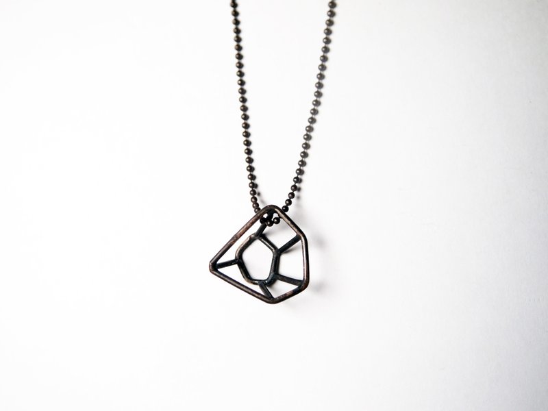 【Gem系列】 #a93 鑽石項鍊/ 925銀/ 手工禮物/ 客製化 - 項鍊 - 銀 黑色