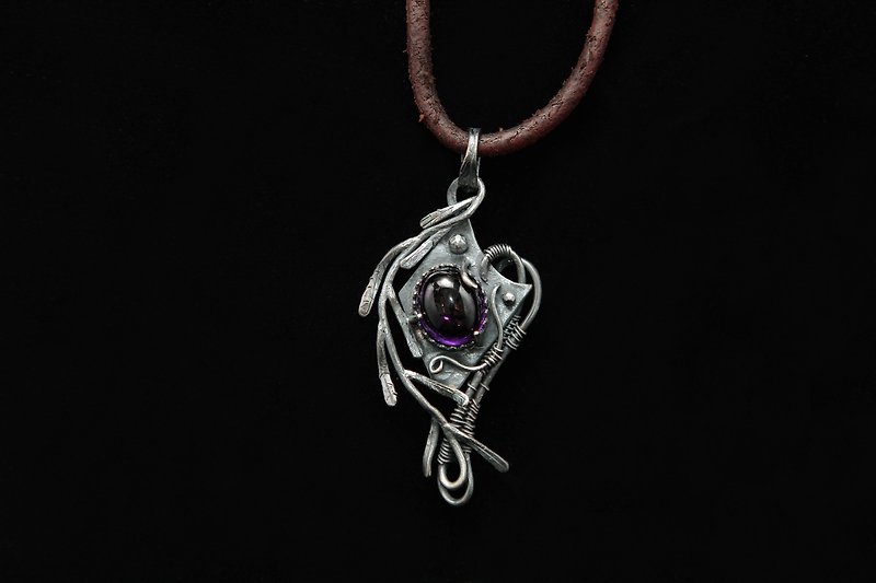 【Series of Collection】High quality Amethyst silver pendant _ Galaxy blossom