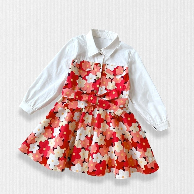 the square collar baby dress - กระโปรง - ผ้าฝ้าย/ผ้าลินิน หลากหลายสี