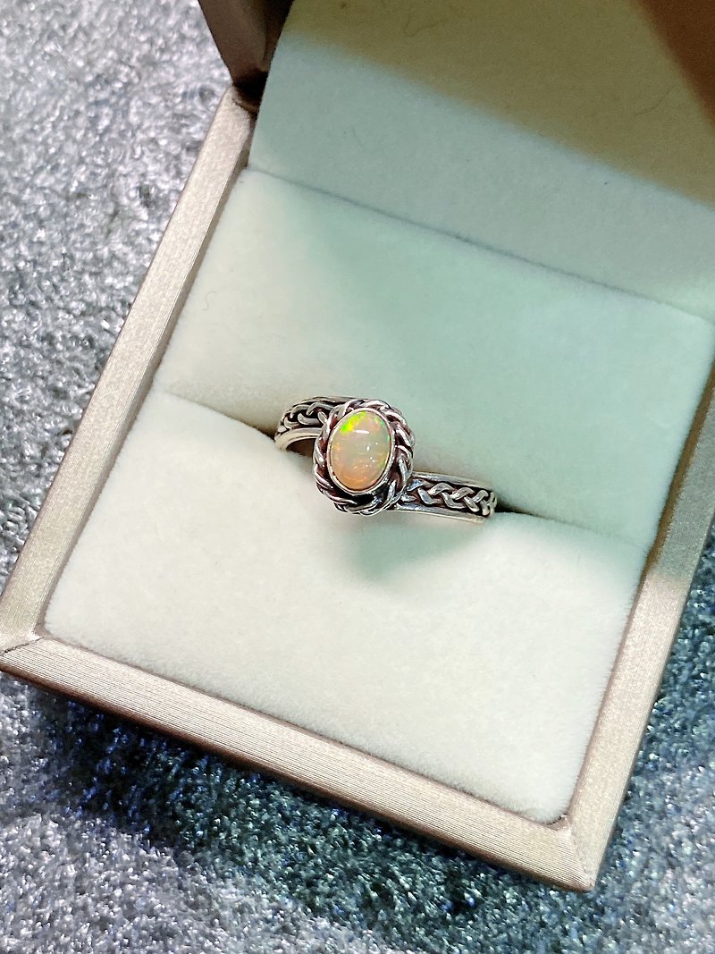 Twisted Opal Ring 925 Sterling Silver Handmade in Nepal - General Rings - Gemstone 