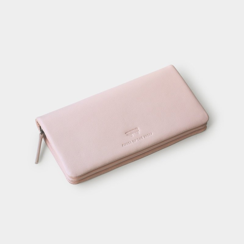 pinsel long wallet : pastel pink - กระเป๋าสตางค์ - หนังแท้ สึชมพู