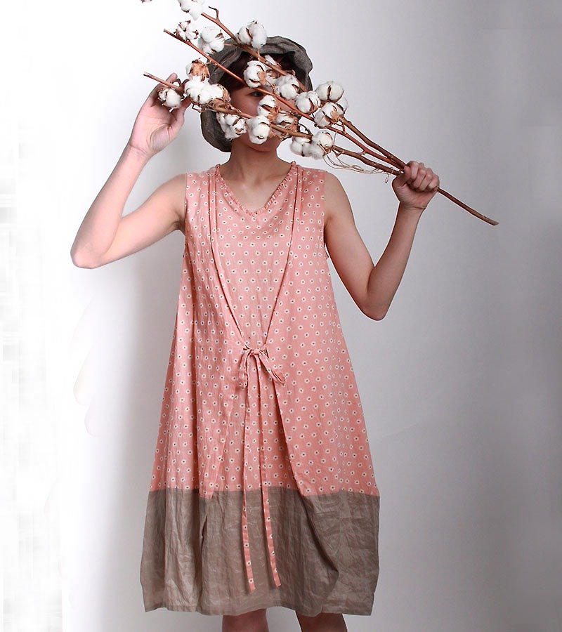 And  sleeve less dress - One Piece Dresses - Cotton & Hemp Pink