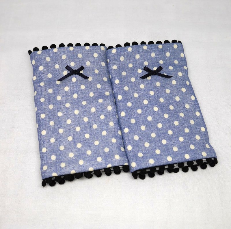 Japanese Handmade 8-layer-gauze droop sucking pads - 圍兜/口水巾 - 棉．麻 藍色