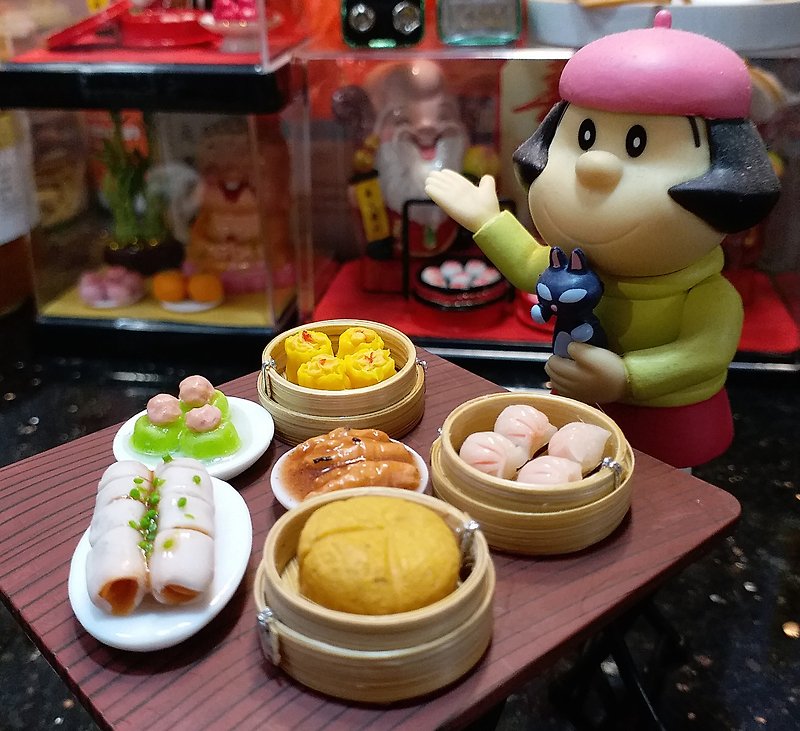 Hong Kong Dim Sum  (handcraft) for 6PCS - Items for Display - Clay Orange